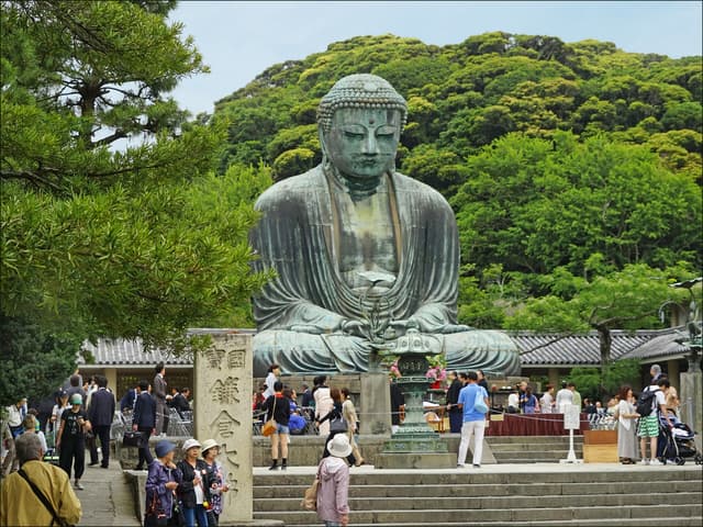 The bronze Great Buddha of Kamakura in the grounds of Kotoku-in